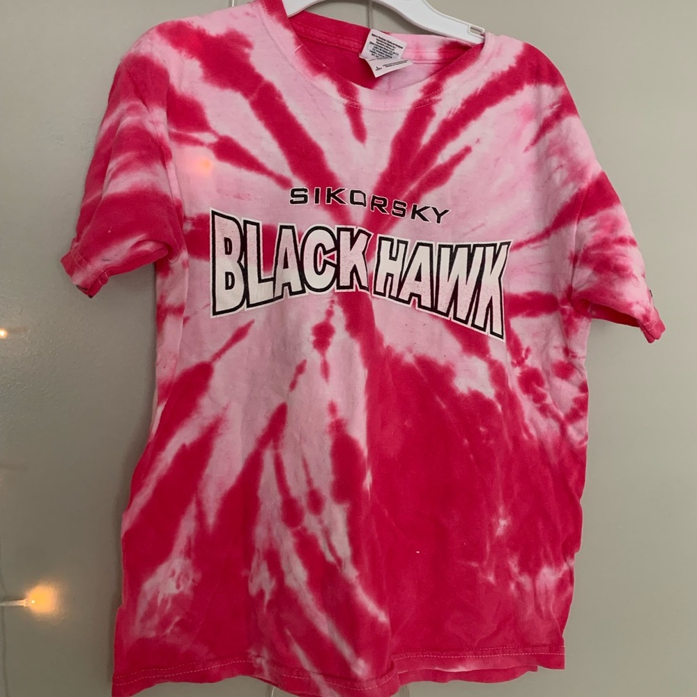 Short sleeve Pink Tye-Dye Shirt (Size: L in Youth)